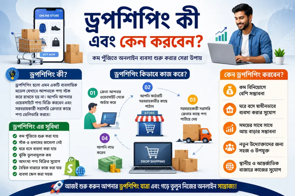 শূন্য বিনিয়োগে অনলাইন বিজনেস: ইমরান টেক অনলাইন ড্রপশিপিং মাস্টারক্লাস (সম্পূর্ণ গাইডলাইন)